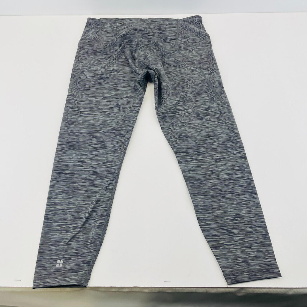 Sweaty Betty Power 7/8 Length Leggings UK L Grey/Green Micro Camo Print Gym Run
