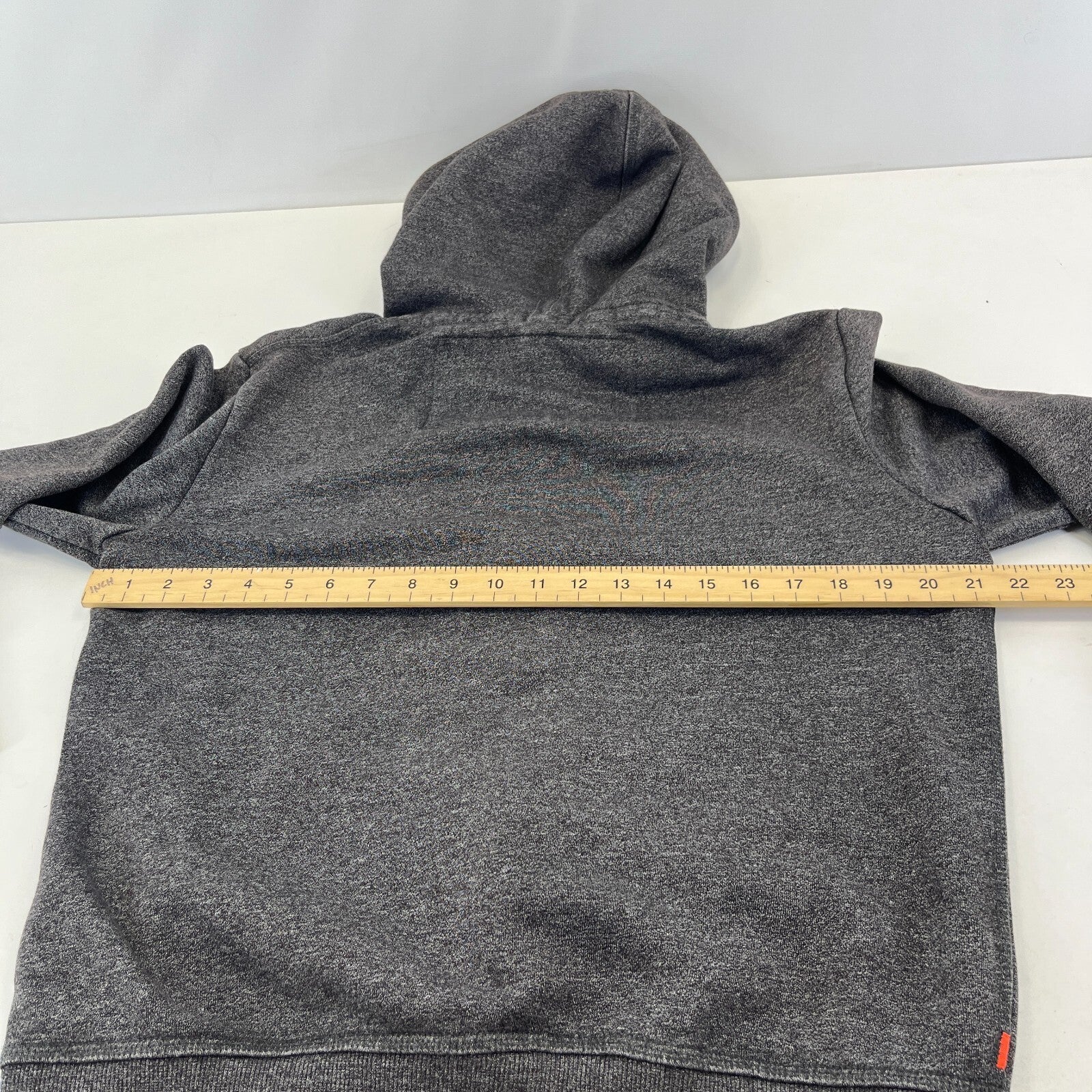 Superdry Hoodie Mens M Grey Full Zip Fleece Sweatshirt Orange Label M20002ANDS