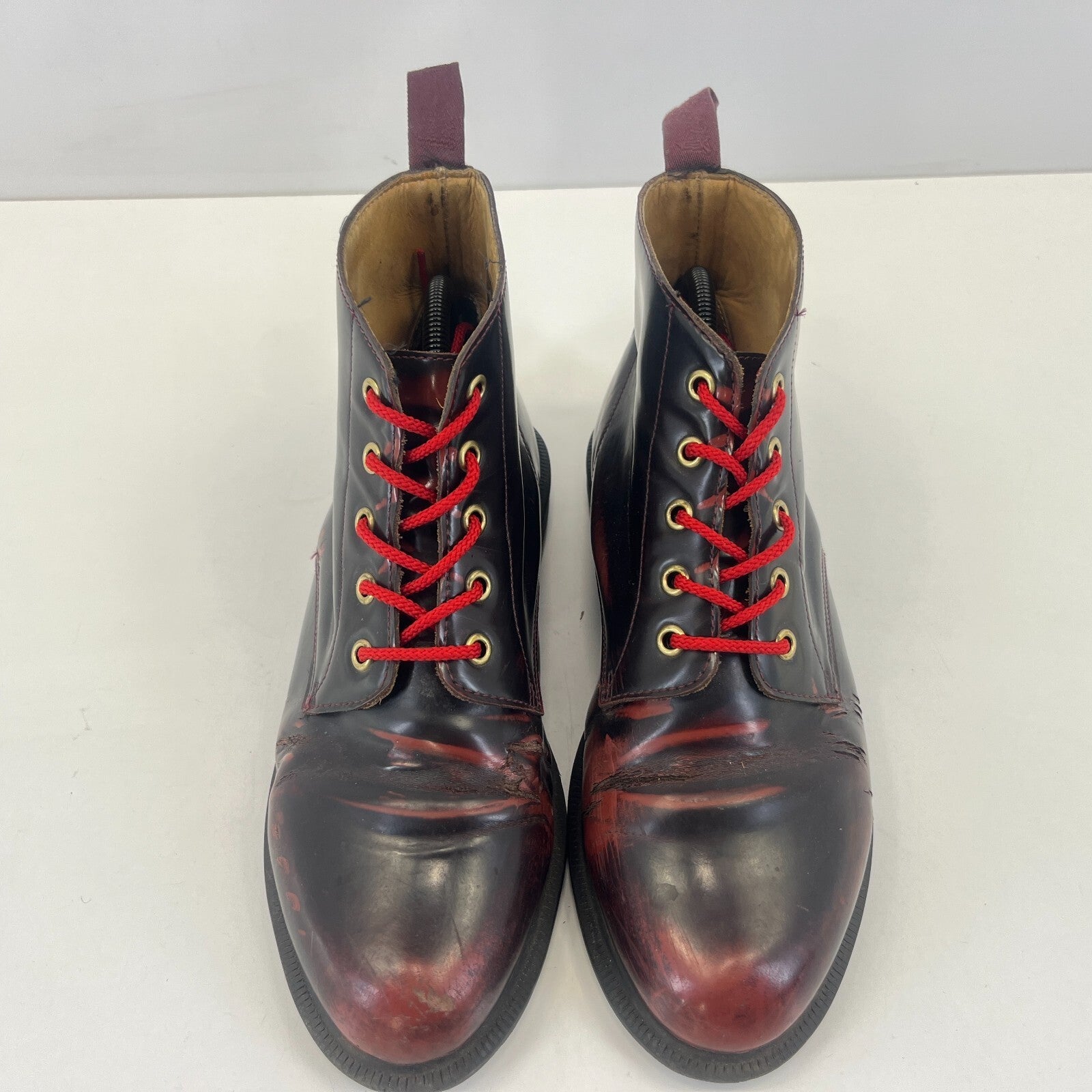 Dr Martens Emmeline Ankle Boots Cherry Red Oxblood Leather Lace Up UK size 7