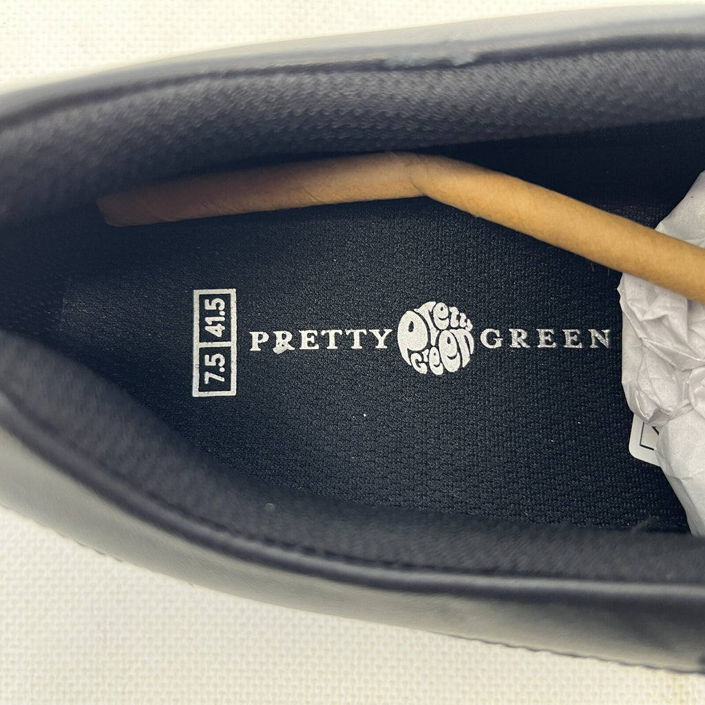 Pretty Green Waltham Slip On Shoes Moccasin Loafers Men's Black Leather size 7.5