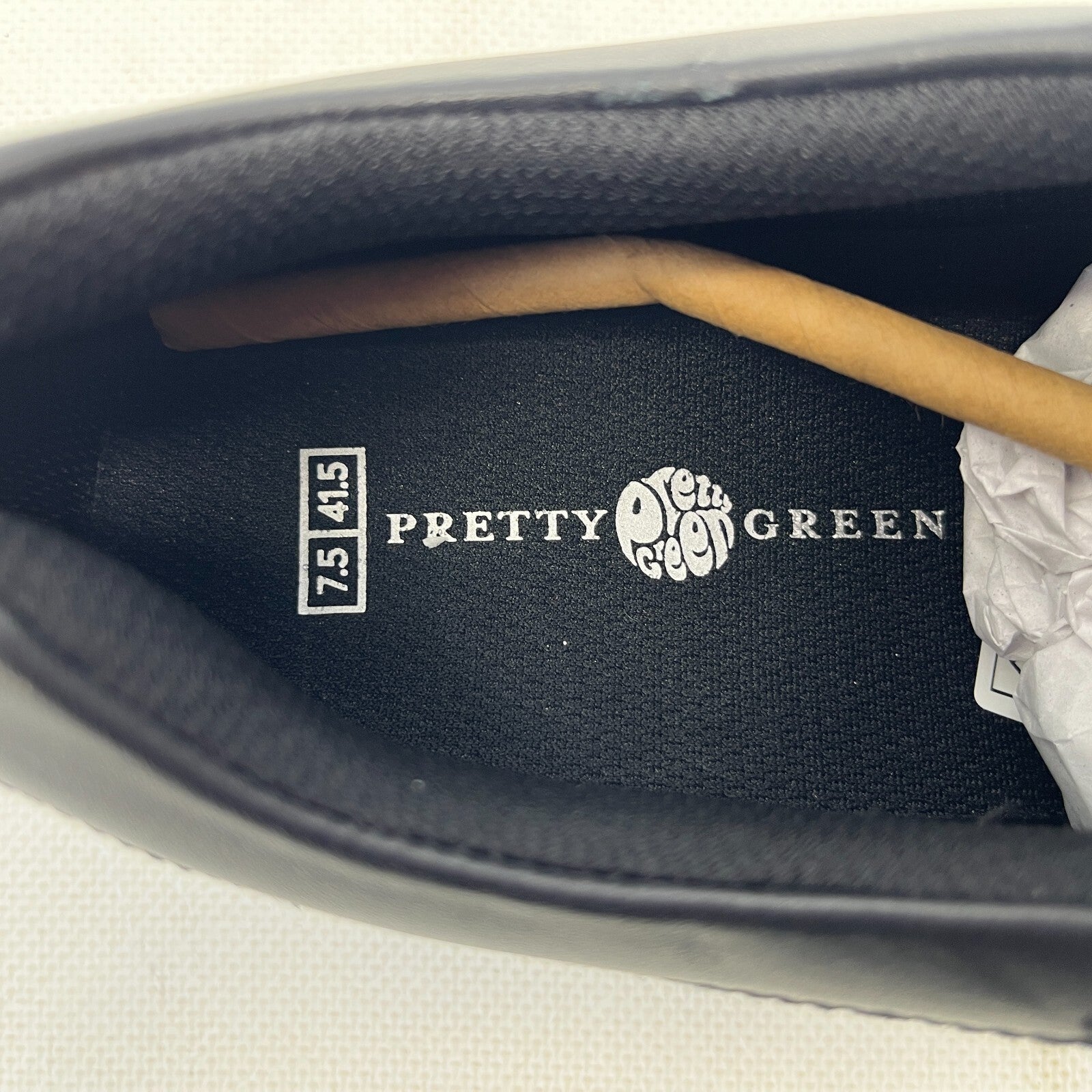 Pretty Green Waltham Slip On Shoes Moccasin Loafers Men's Black Leather size 7.5