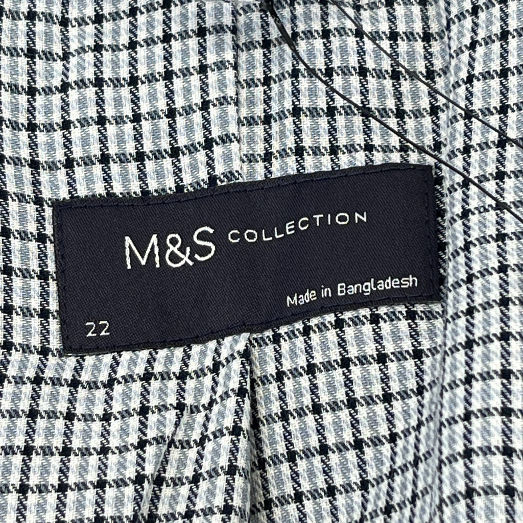 M&S Mid Length Trench Coat Navy Blue Women's UK 22 Button Front Smart Casual