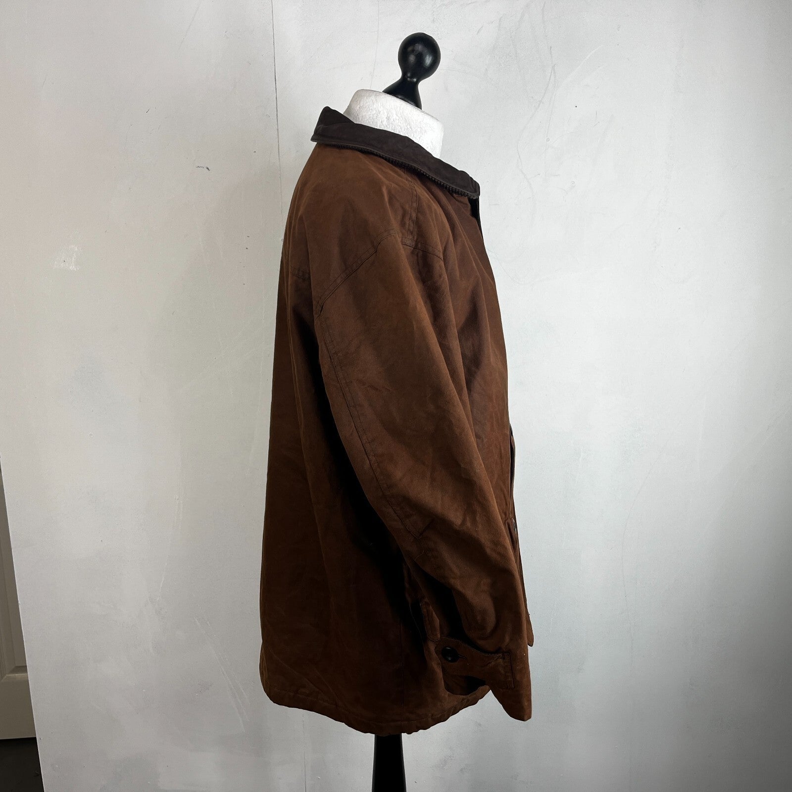 Paul R Smith Halifax Men's Wax Jacket Brown Leather Collar Waxed Cotton size 42S