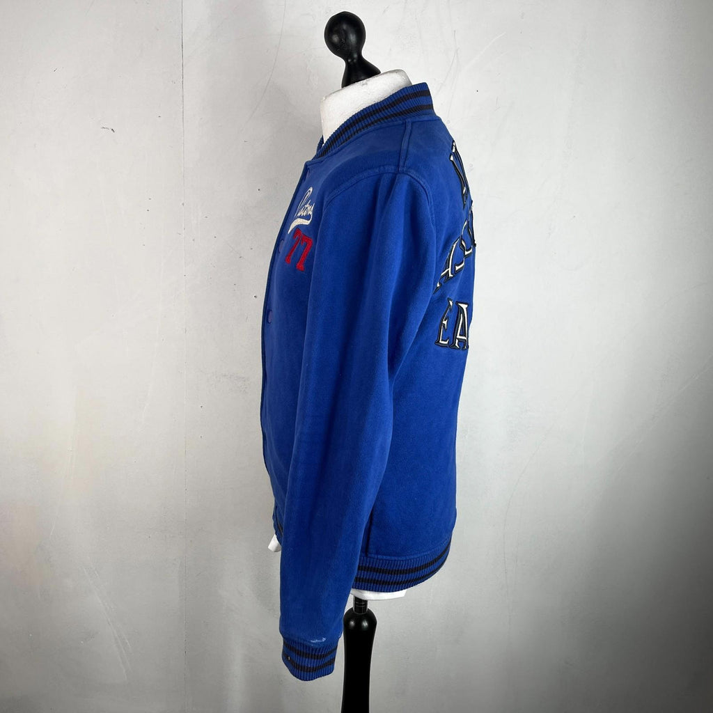 Superdry Pistons 77 Varsity Bomber Jacket in Blue Cotton Blend Coat size M