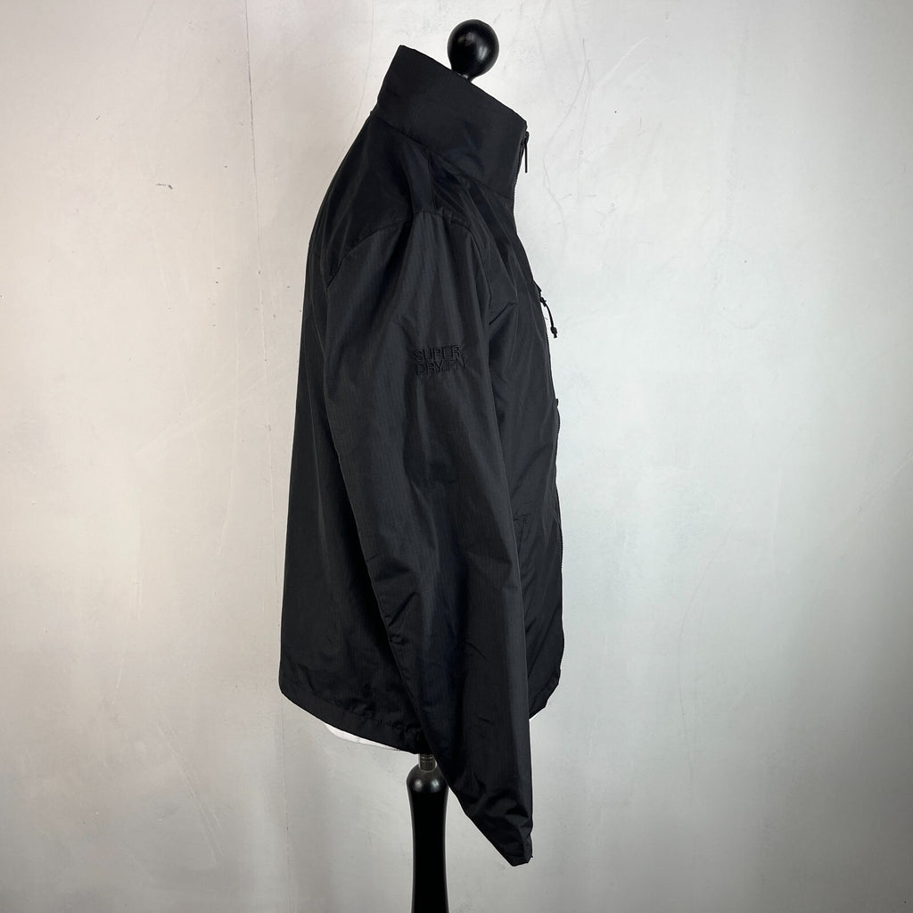 Superdry Men's Softshell Windbreaker Jacket in Black Ripstop UK size M