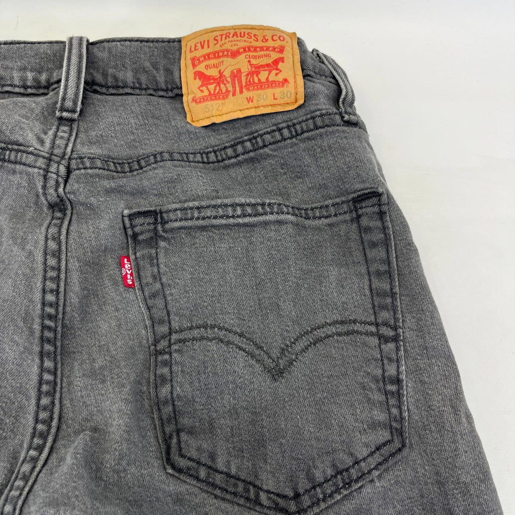 Levis 512 Mens Jeans Black W30" L30" Slim Fit Tapered Stretch Denim