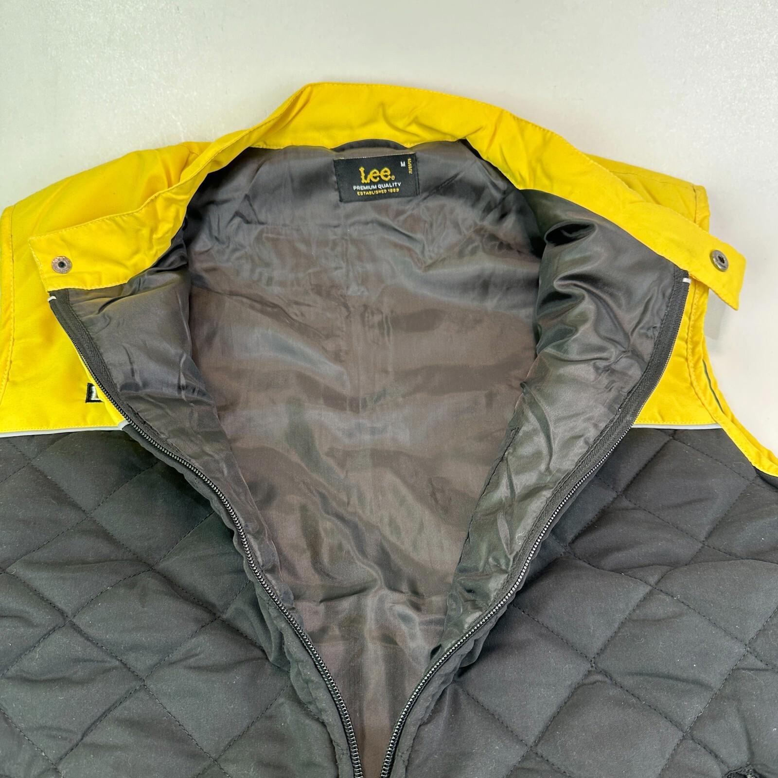 LEE MotoGP Bodywarmer Quilted Gilet with Embroidered Logos size M Black Yellow