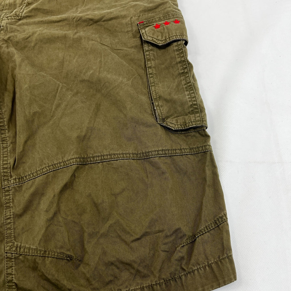 Joe Browns Mens Shorts Waist 46" Khaki Green Cargo Utility Pockets Military Style