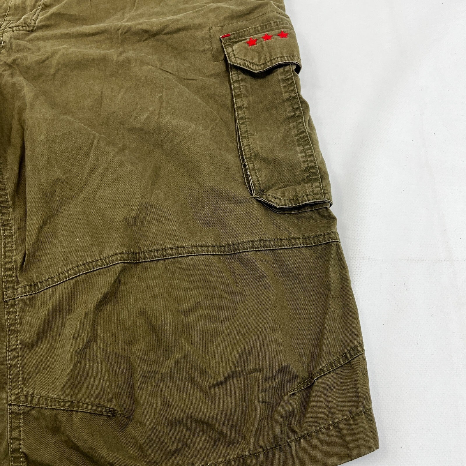 Joe Browns Mens Shorts Waist 46" Khaki Green Cargo Utility Pockets Military Style