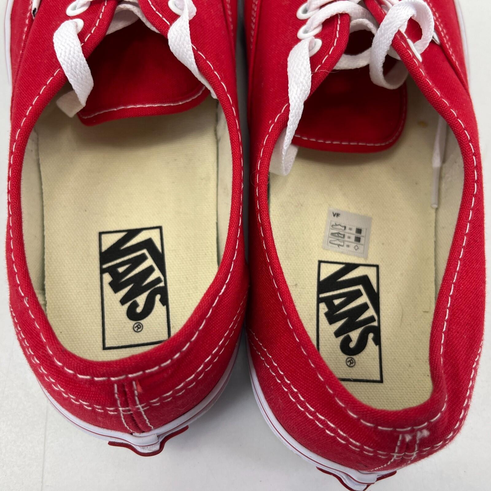 Vans Authentic Lo Skate Trainers Shoes Red Men's size UK 9.5 / EU 44 - Near Mint
