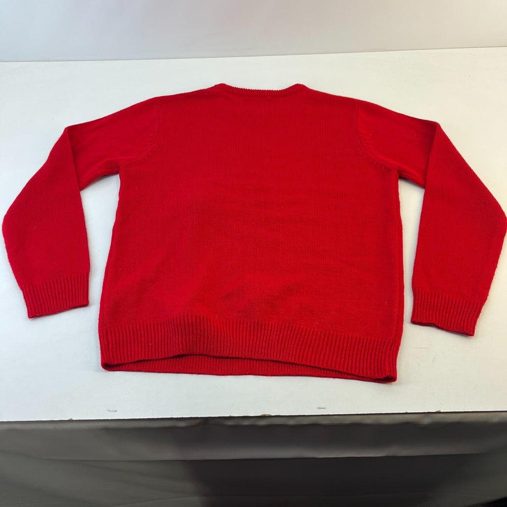 Women's Polar Bear with Bobble Christmas Jumper in Red Knit Sweater size Large