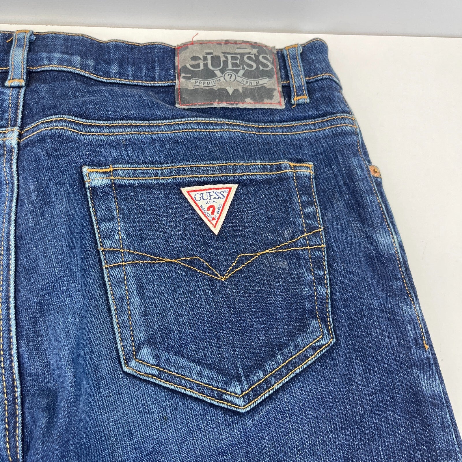 Guess Mens Jeans W29" L33" Dark Blue Medium Rise Stretch Denim