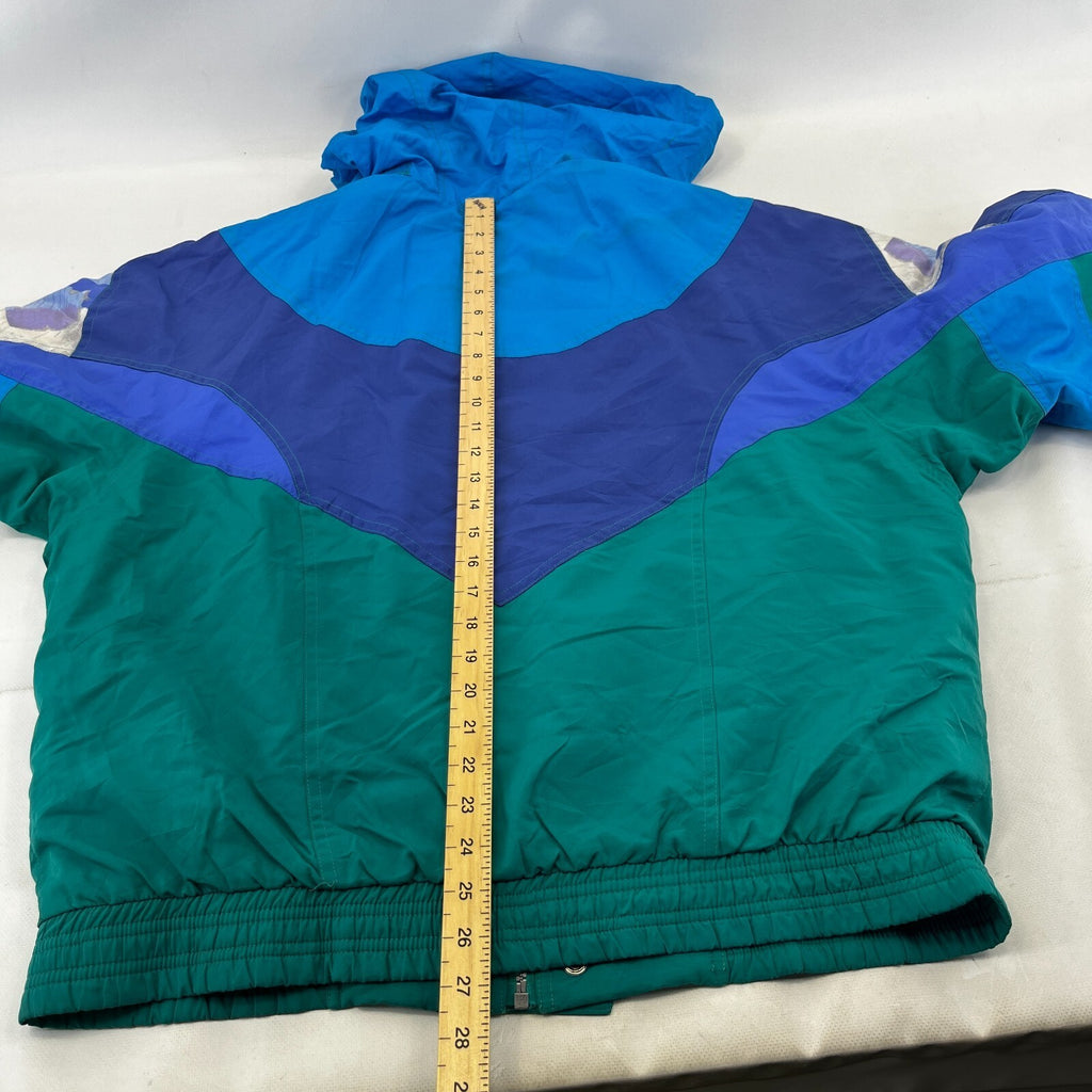 Vintage Sergio Tacchini 80s 90s Mens size M White Label Ski Jacket Blue & Green