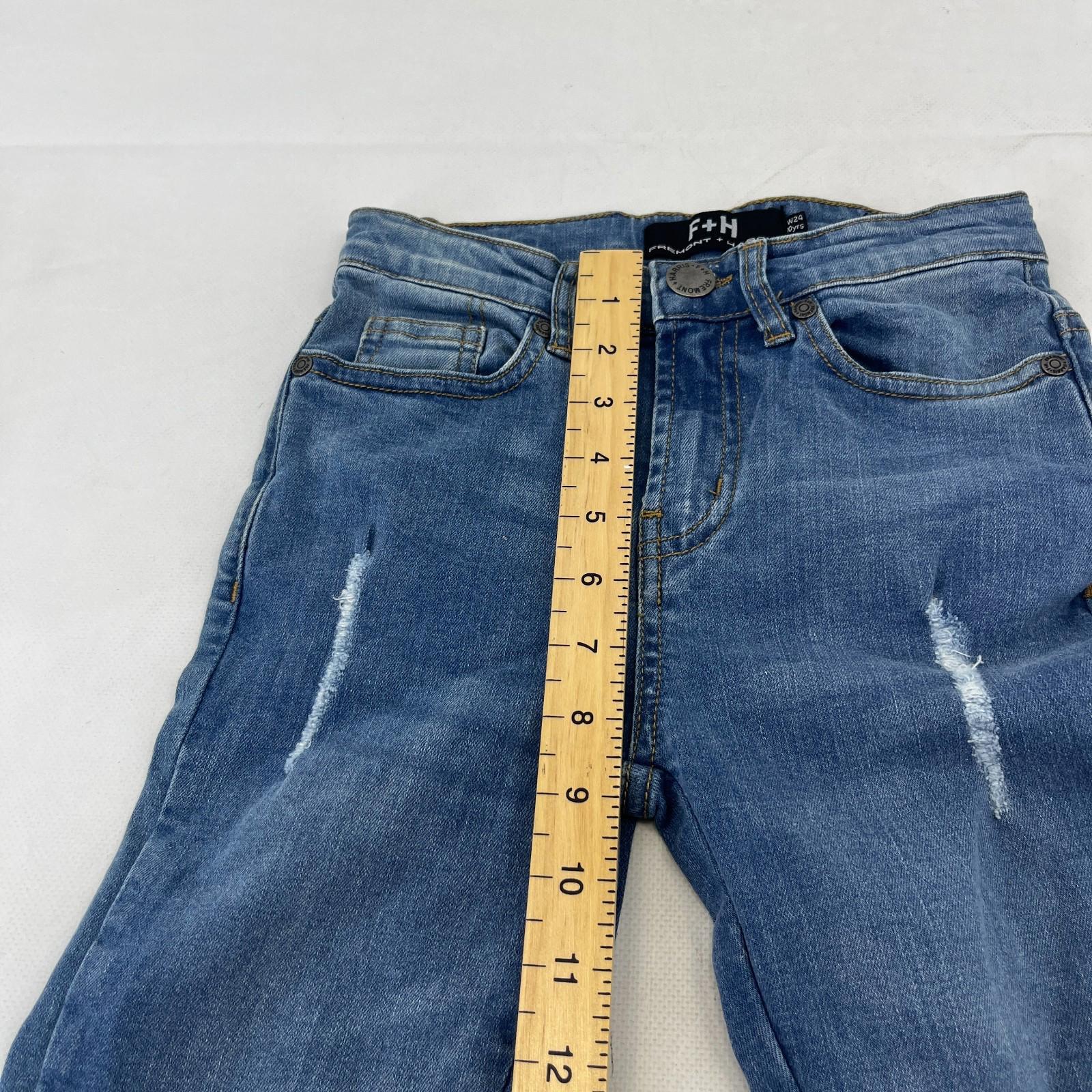 Fremont & Harris Kids Distressed Ripped Skinny Jeans in Blue size W24 10yrs