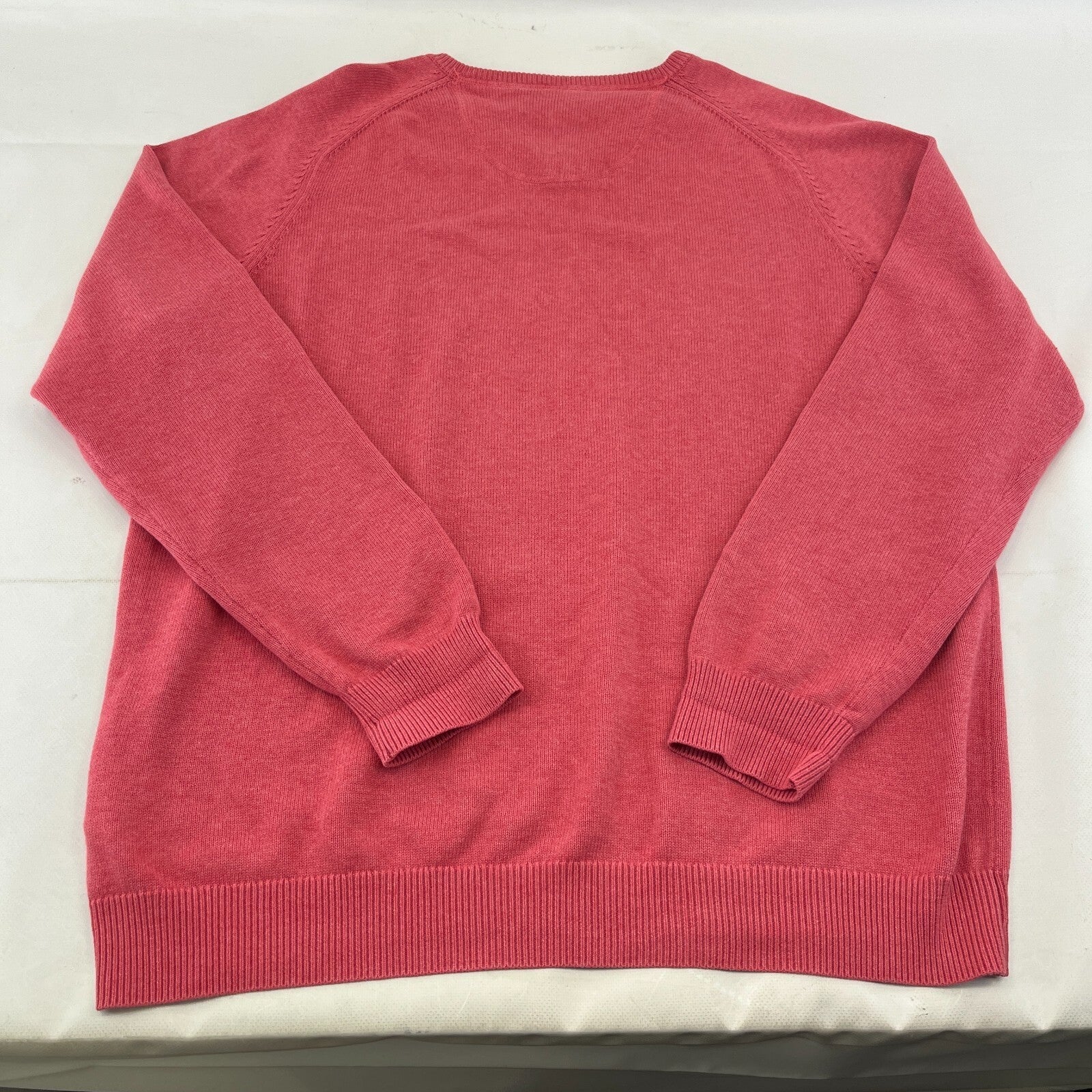 Fynch Hatton Supersoft Cotton Men's V Neck Jumper in Pastel Pink Golf size 2XL
