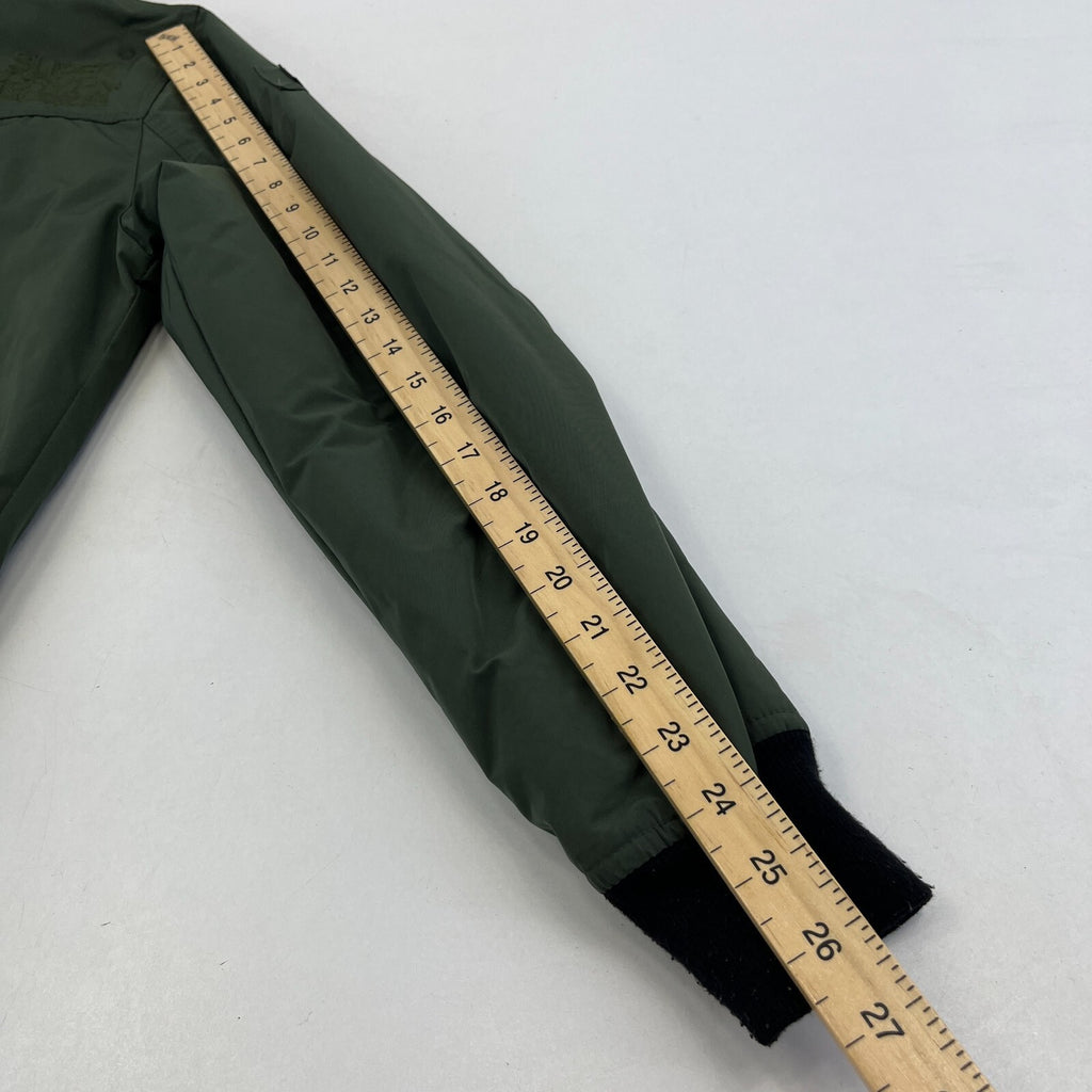 SuperDry 23rd Squadron Aviator Bomber Jacket Dark Green w/ Sherpa Collar size L