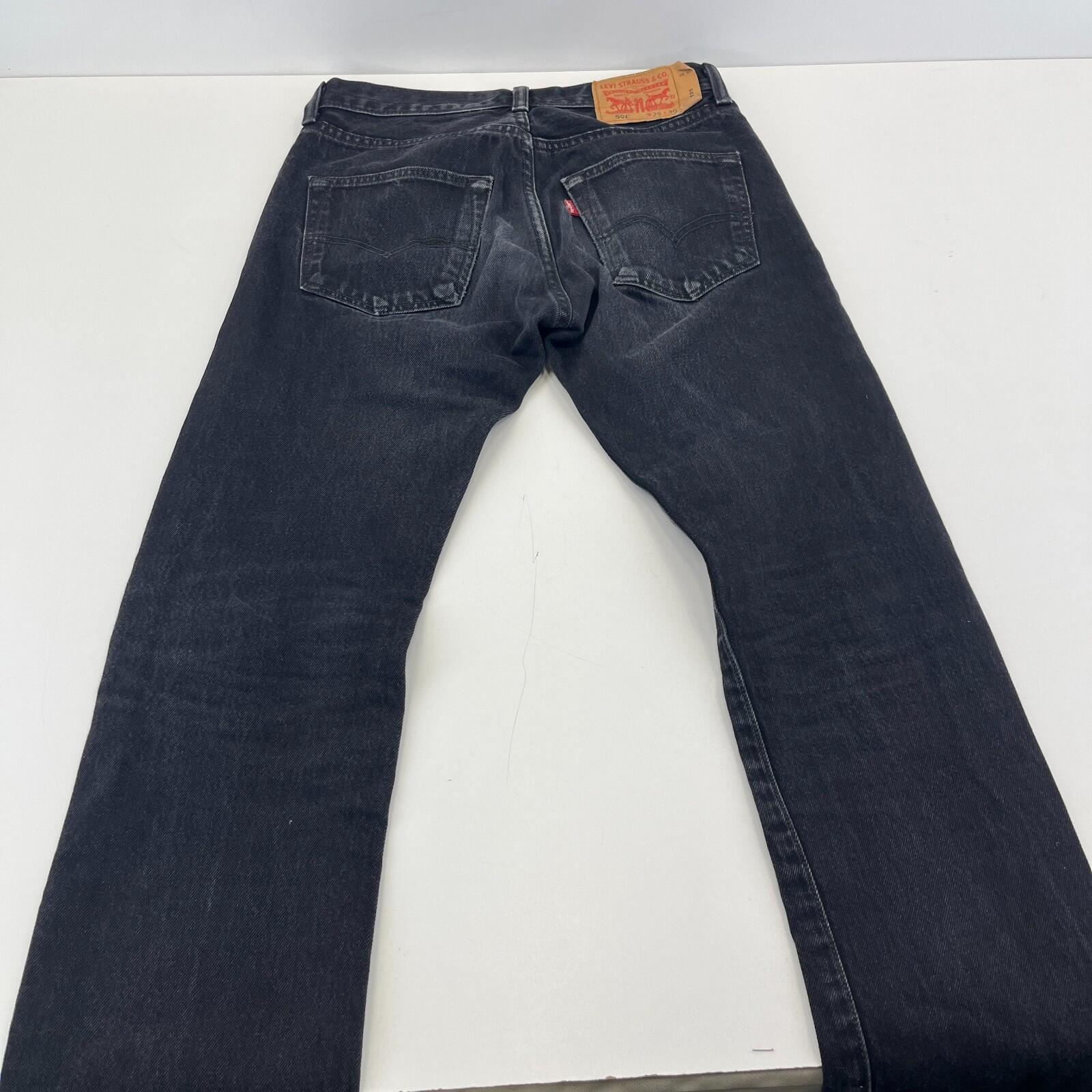 Levi 501 Jeans Black Denim Slim Straight Fit Women's W29" L30"