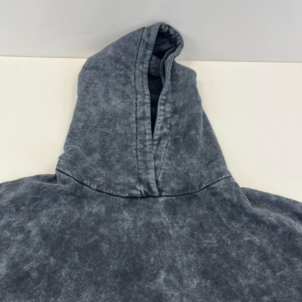Drop Dead Distressed Look Grey w Zip Sleeves Hoodie 100% Cotton Streetwear UK XS
