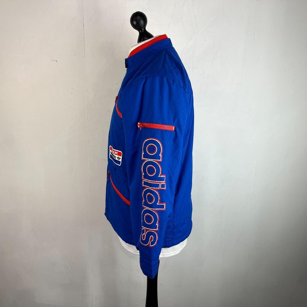 Vintage Adidas Insulated Team Jacket Mens Blue/Red UK size Small