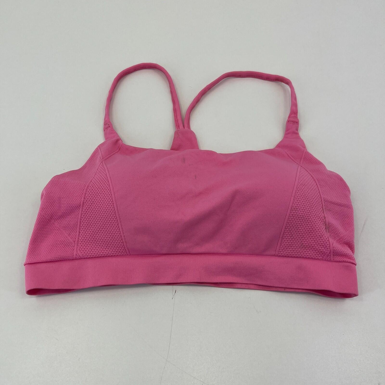 Sweaty Betty Foundation Seamless Padded Yoga Bra Navy Pink SB5849 size L  UK 14