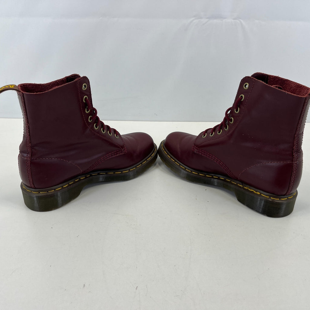 Dr Martens 1460 Pascal Black Red Leather Ankle 8 Hole Boots Size UK 5 EU 38