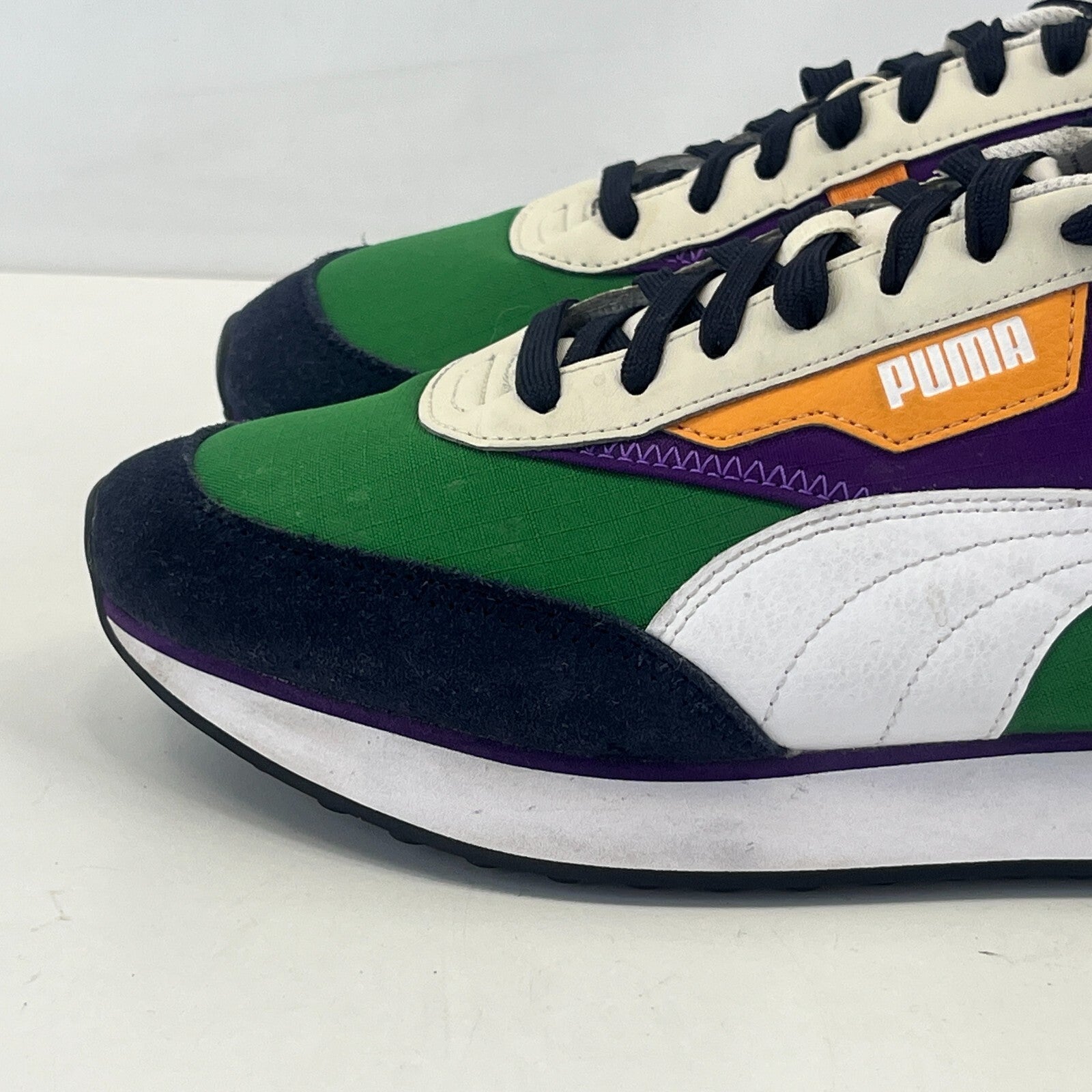 Puma Rider Play On Trainers Men's UK size 8.5 Green White Purple Black Orange