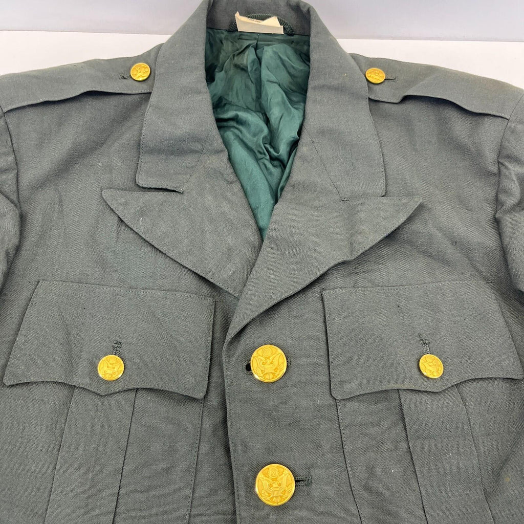 US Army Military Issued AG44 Uniform Jacket Blazer Green with Badges size 36R