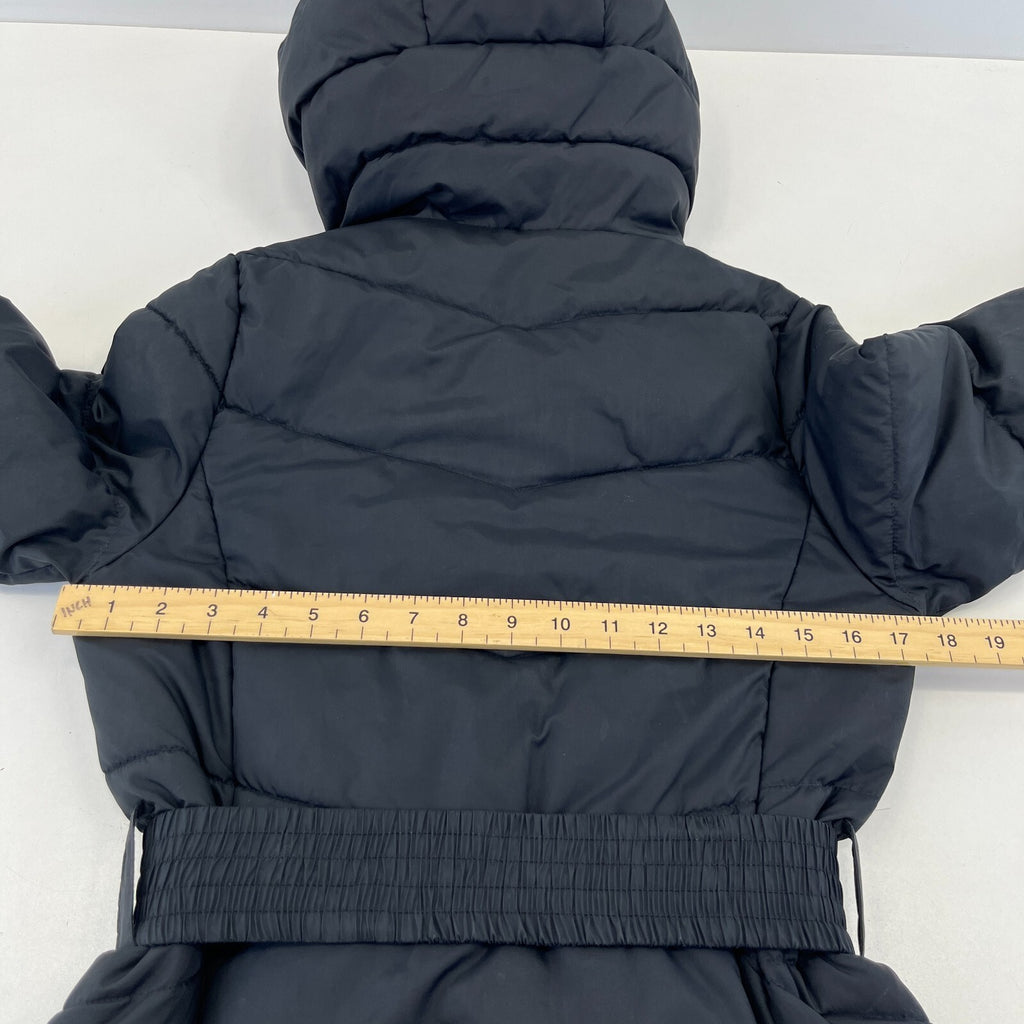 Barbour International Track Line Long Quilted Hooded Coat - Black - UK size 6