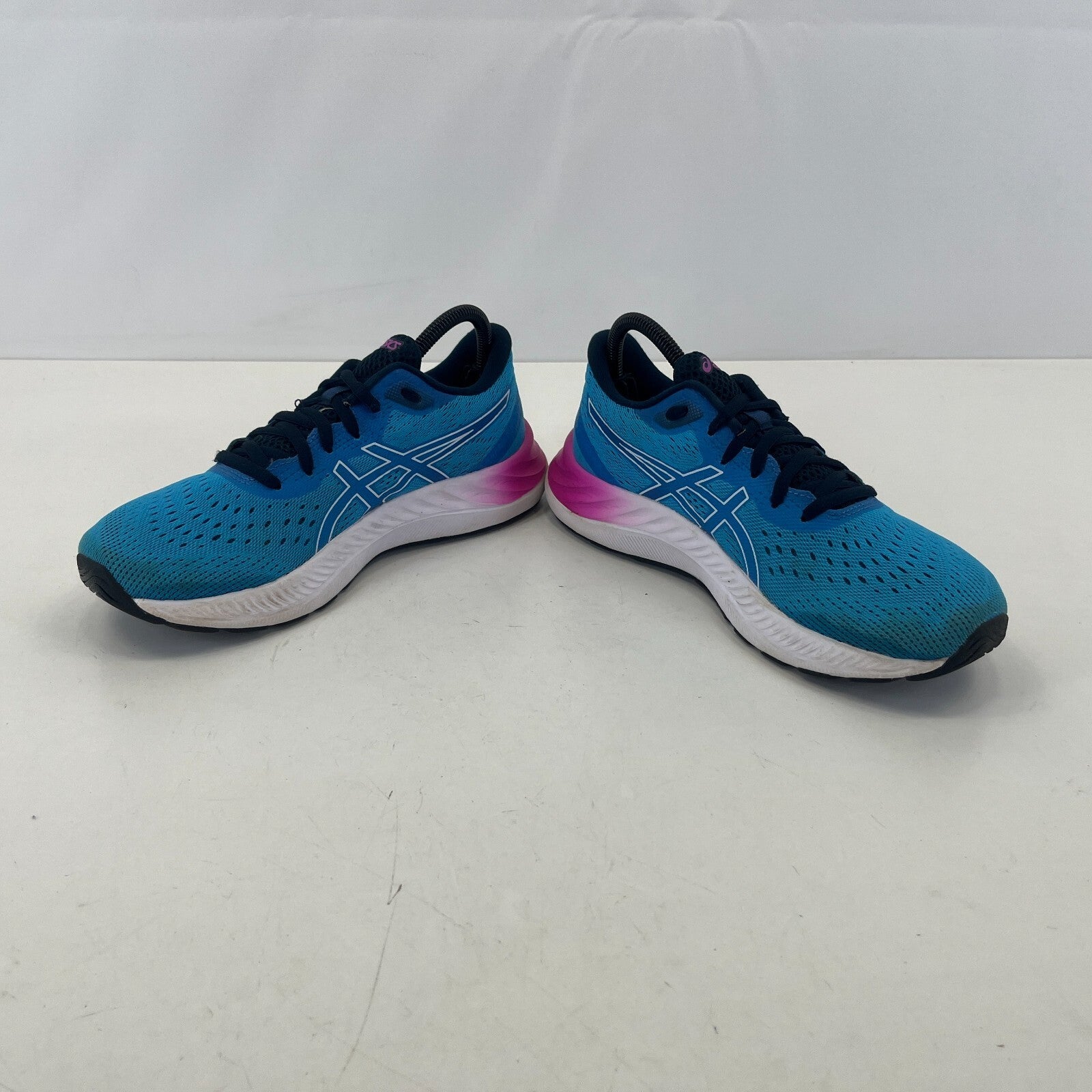 Asics el Excite 8 Running Trainers Blue White Pink Womens Shoes size UK 6.5