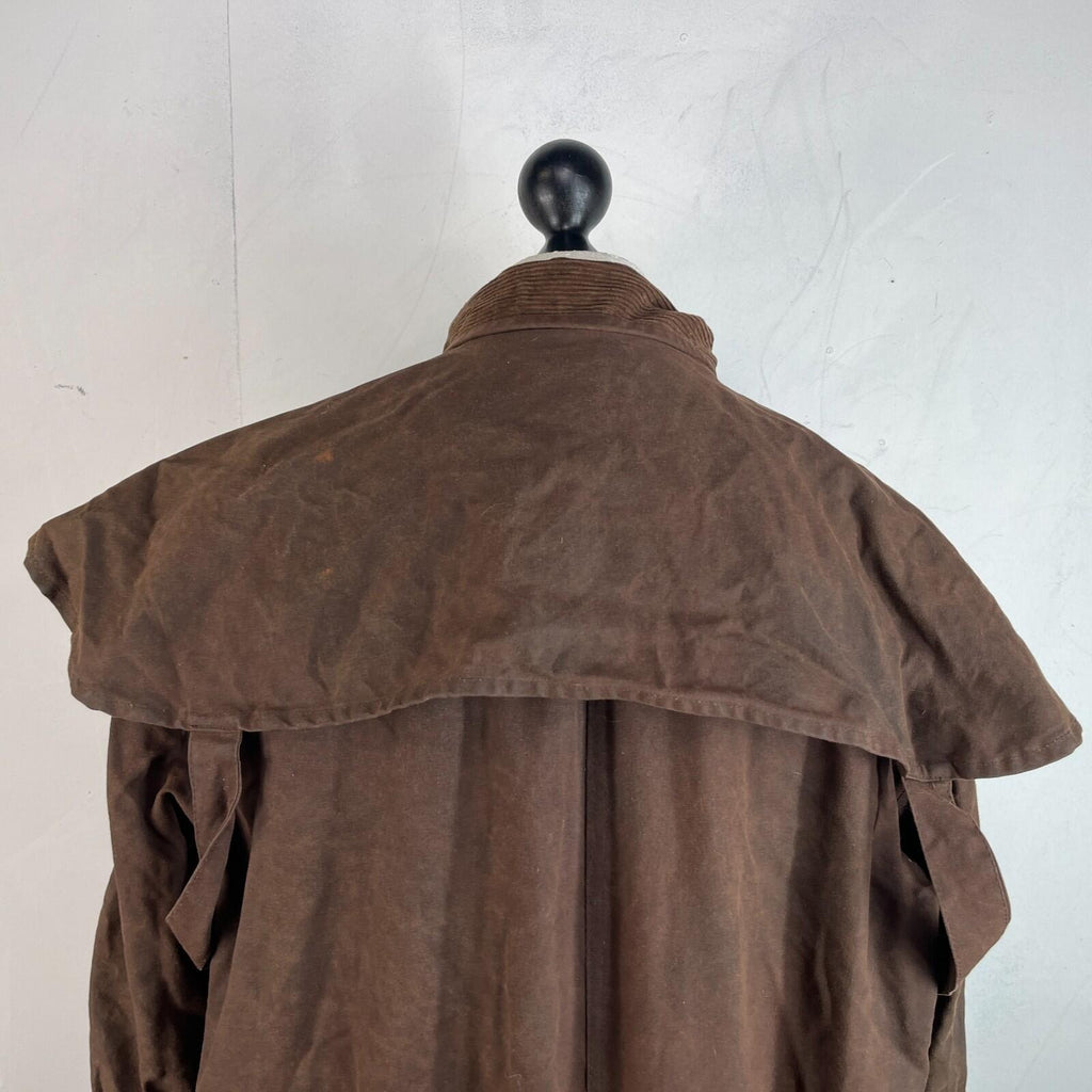 Life Line Cotton Wax Stockmans Riding Coat Jacket in Brown size Large