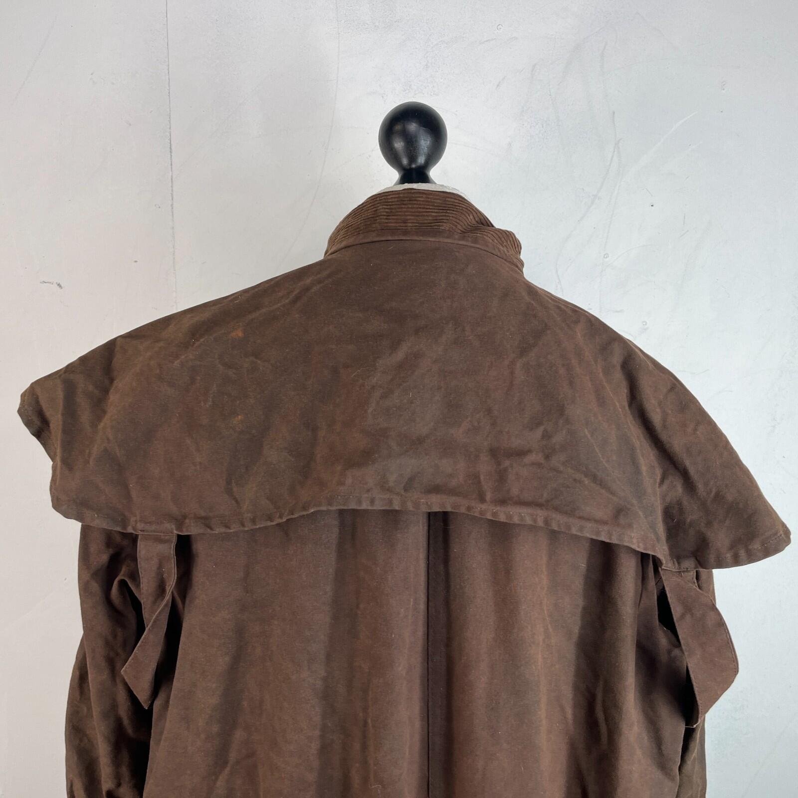 Life Line Cotton Wax Stockmans Riding Coat Jacket in Brown size Large