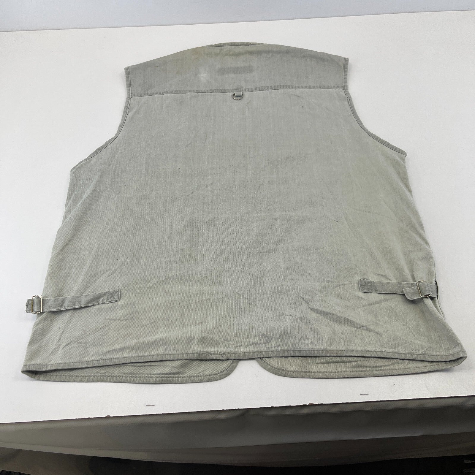 Duke Biaud Men's Grey Denim Waistcoat Hunting Fishing Multi Pocket Gilet size XL