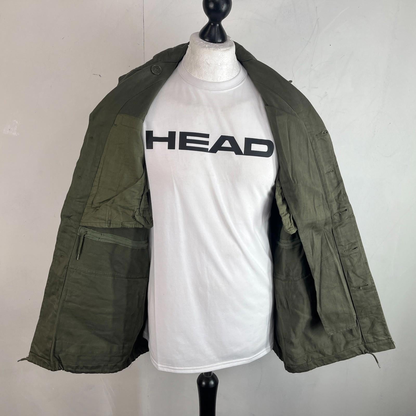 Vintage 1983 Socovet French Army Jacket Fatigue Smock Olive Green size 92C (M)