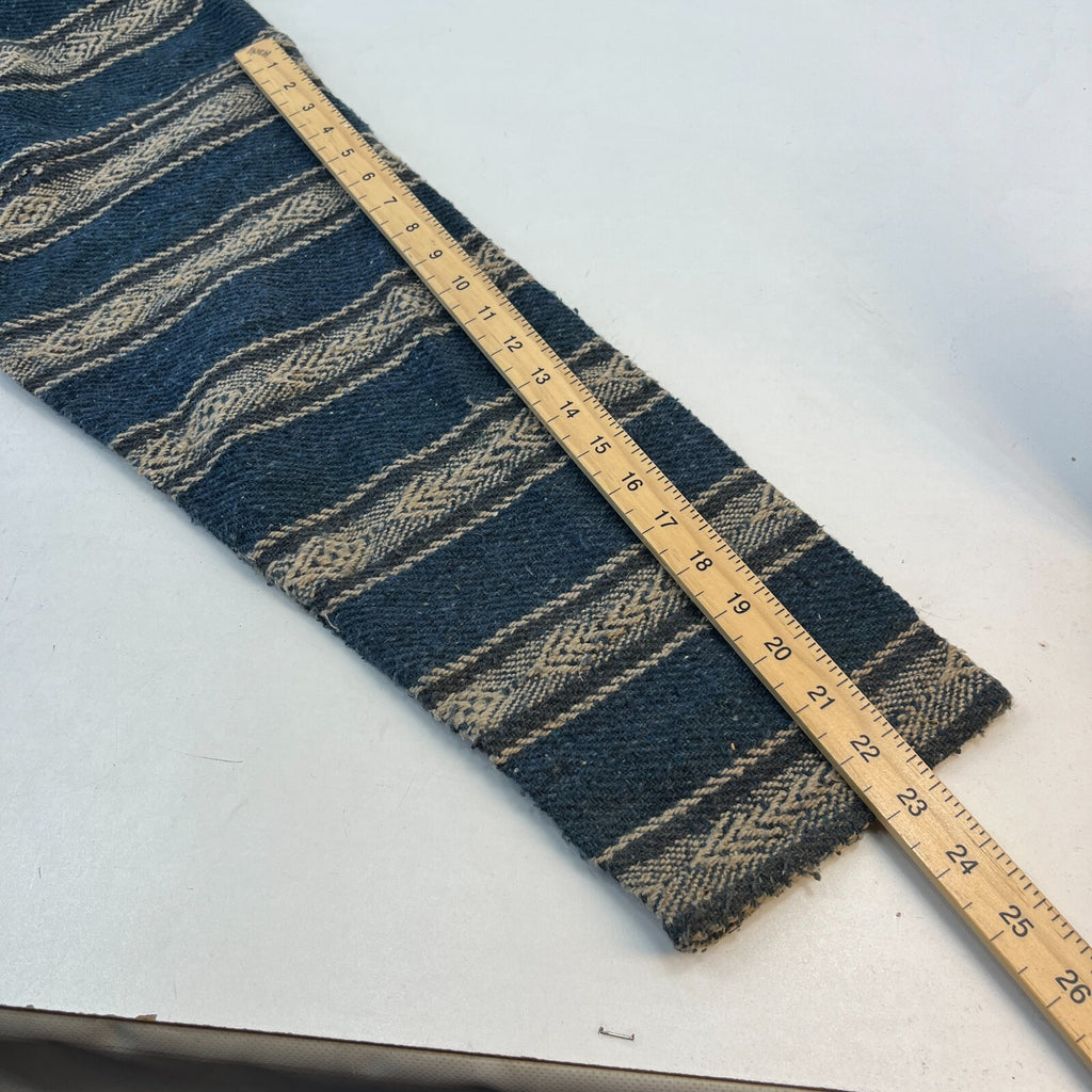 Genuine Earth Ragz Mexican Baja Hoodie Pullover Hippie Festival Blue Stripe XL