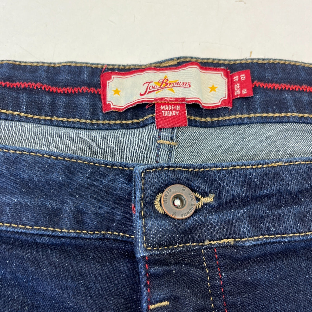 Joe Browns Dark Blue Denim Stretch Jeans Blue Cotton W48" L30"