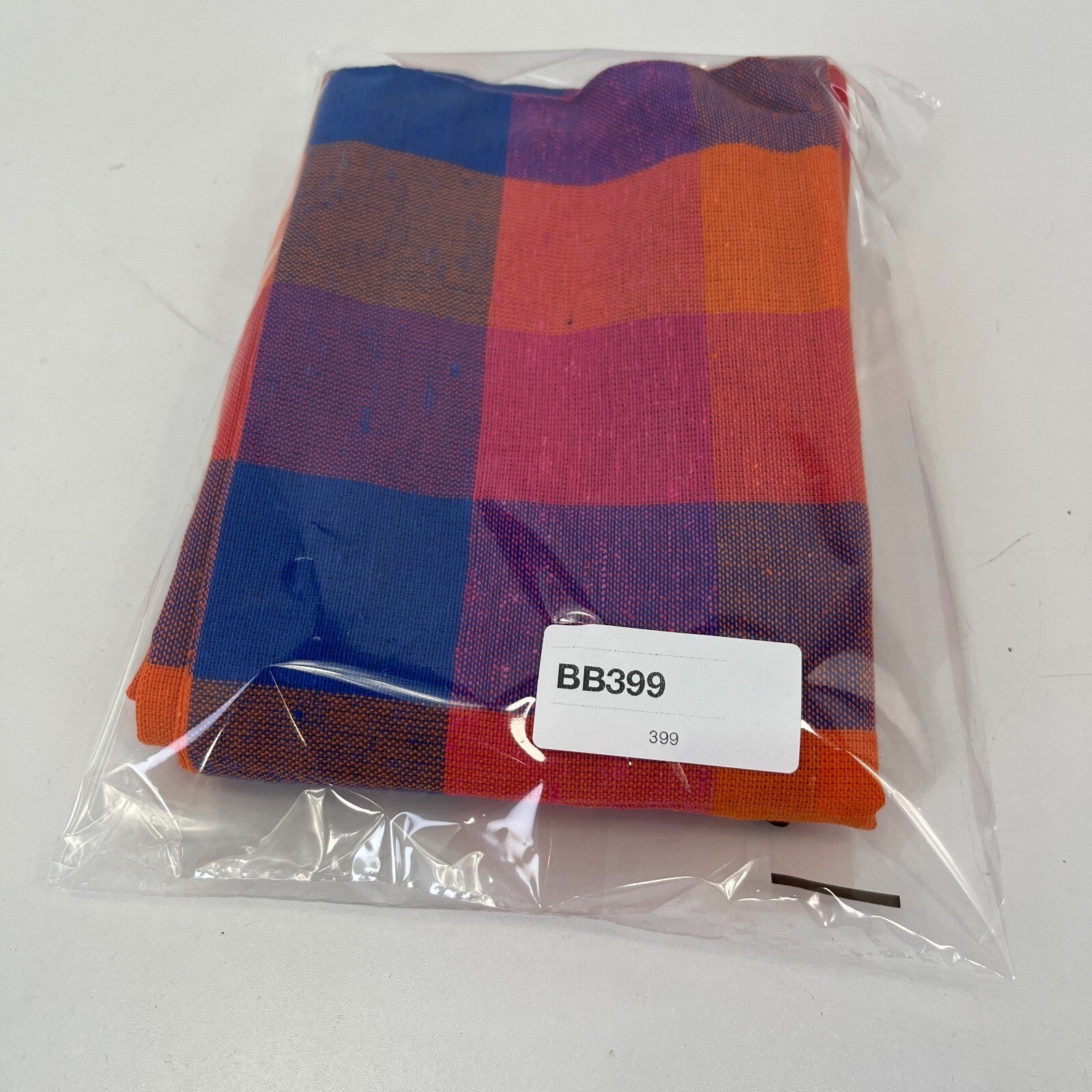 2x RSW 100% Cotton Cushion Pillow Covers Orange/Pink/Purple Check 38cm x 38cm