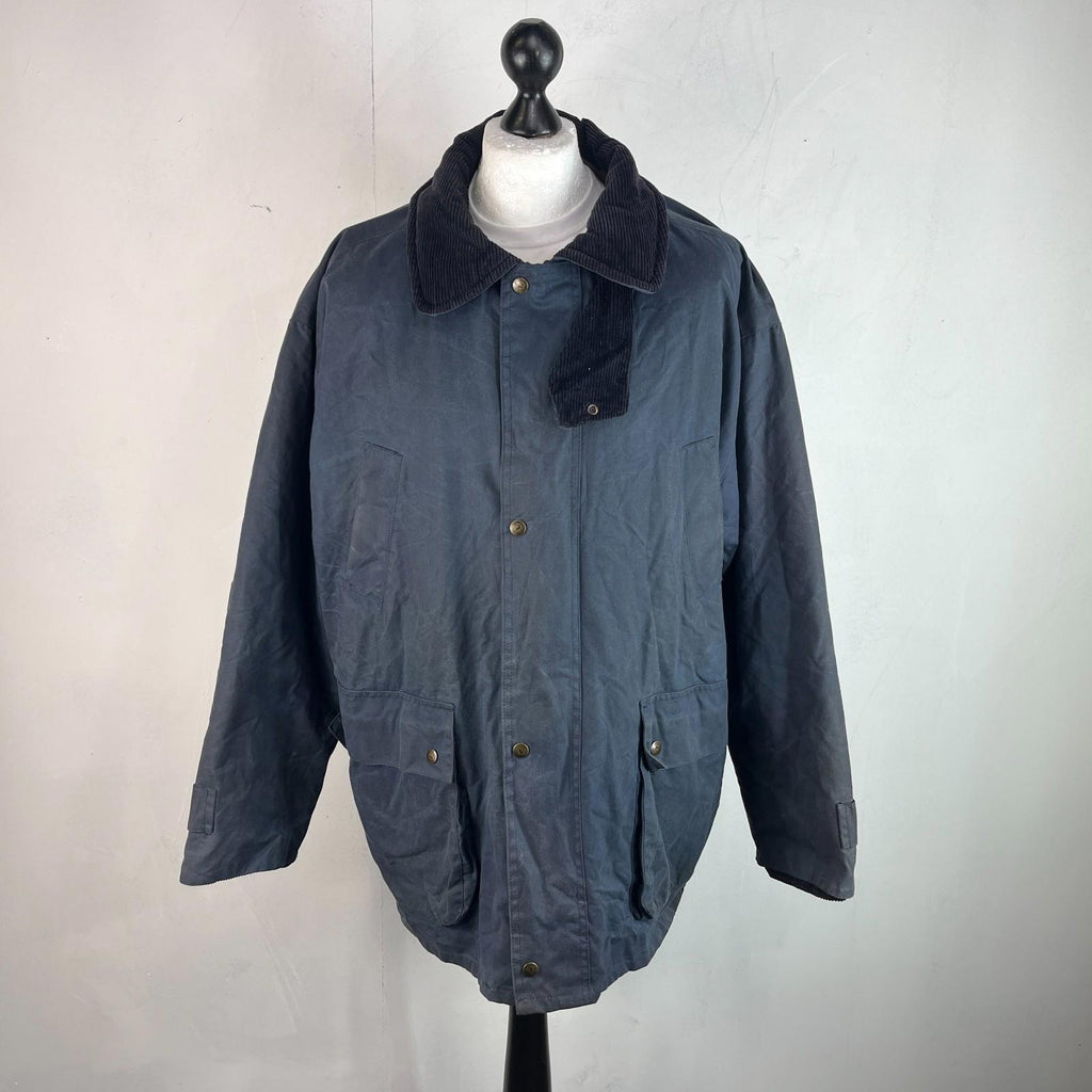 P.G. Field Men's Navy Blue Wax Jacket size XL British Made Outdoor Rural
