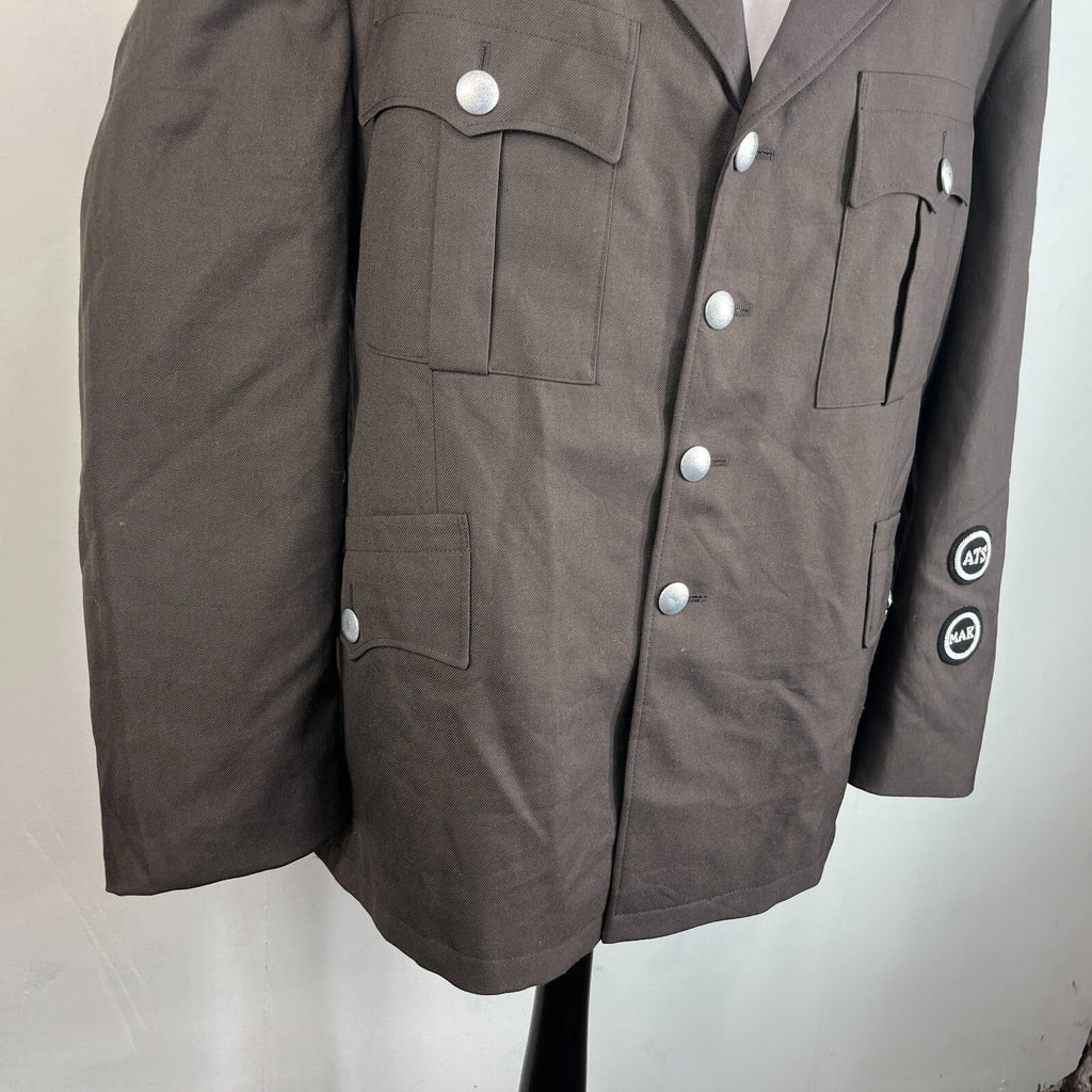 Austrian Army Dress Uniform Jacket Officers Blazer in Brown with Badges size XL