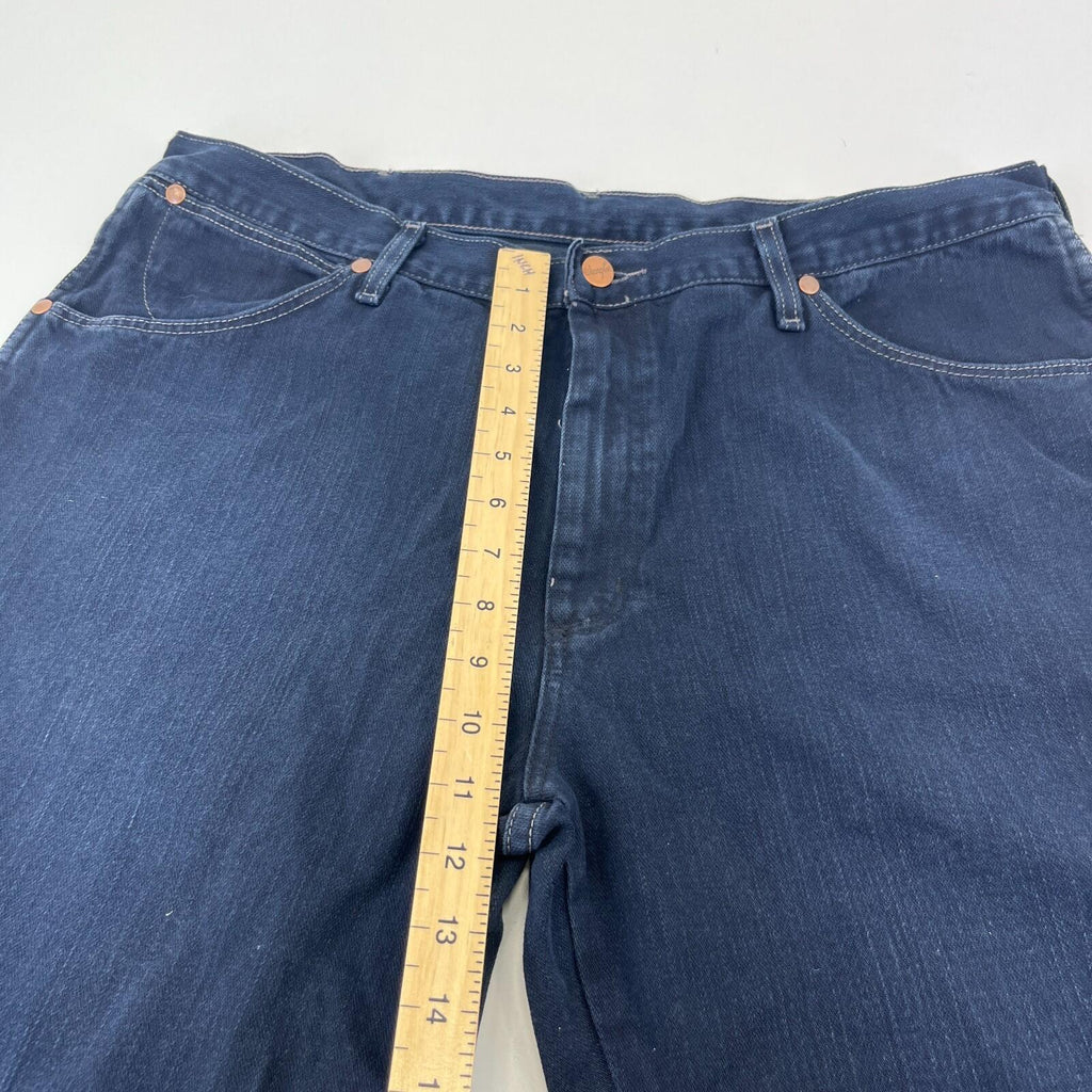 Wrangler Alaska Jeans Men Dark Blue Denim Straight Regular W38" L34"