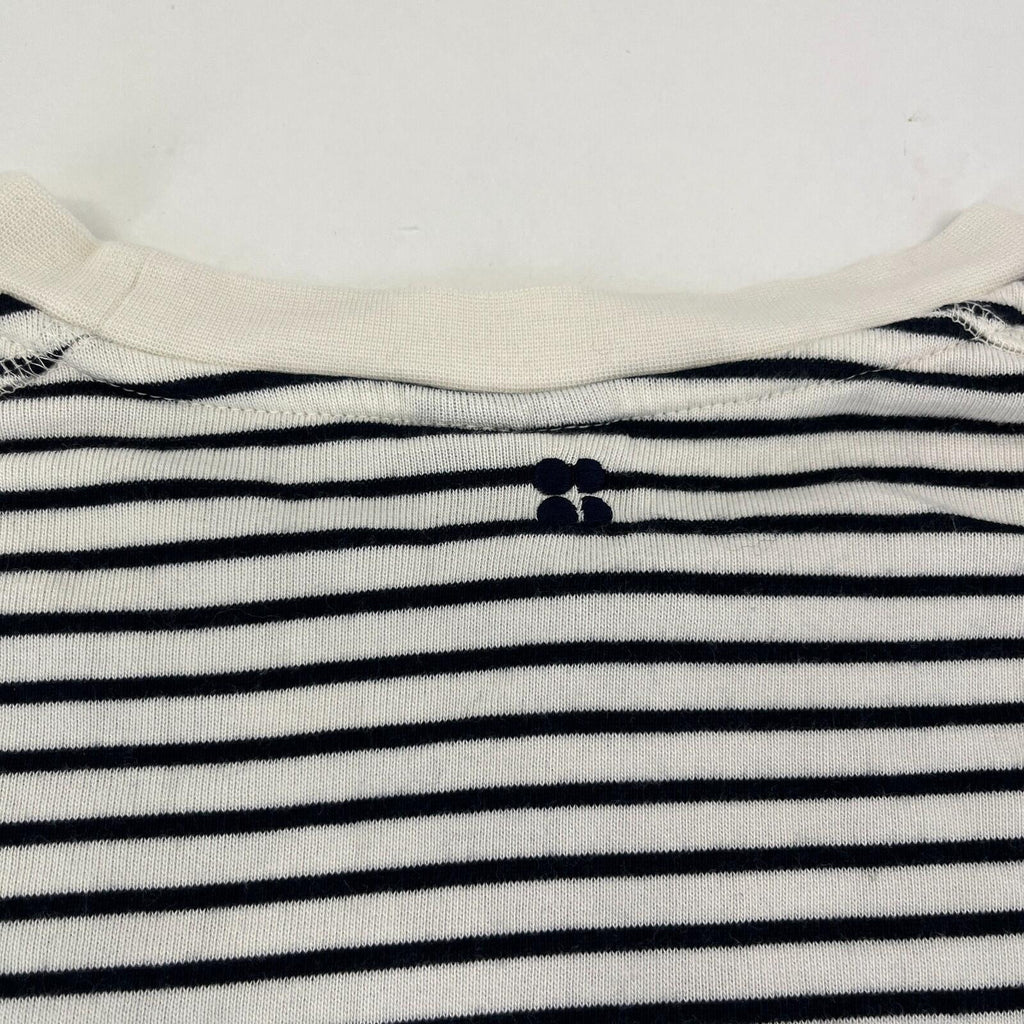 Sweaty Betty After Class Crop Sweatshirt White with Black Stripes  size Medium