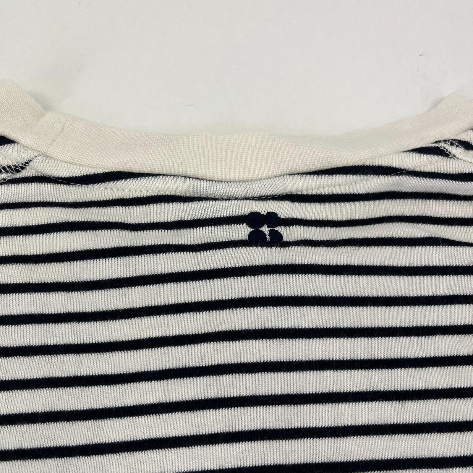 Sweaty Betty After Class Crop Sweatshirt White with Black Stripes  size Medium
