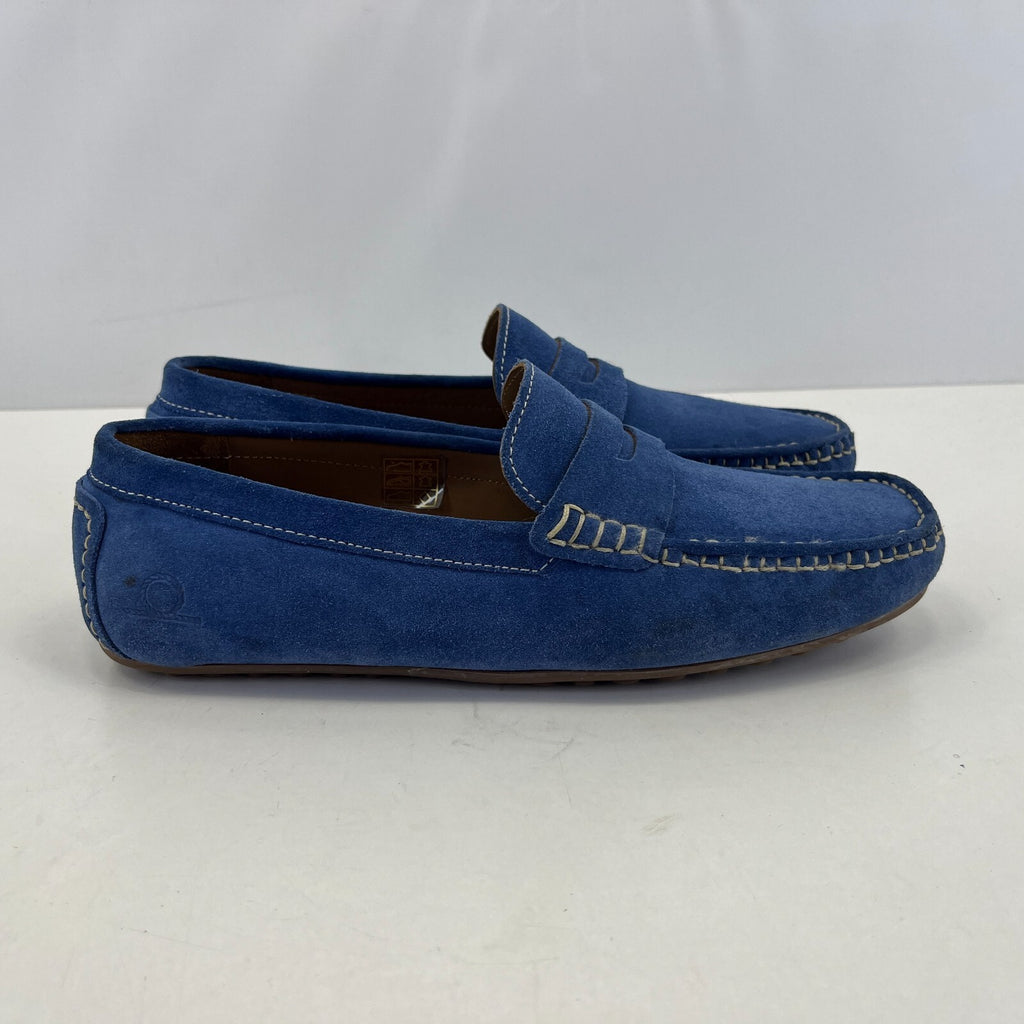 Chatham Parker Shoes Men’s Suede Leather Moccasin Loafers size 8 Admiral Blue