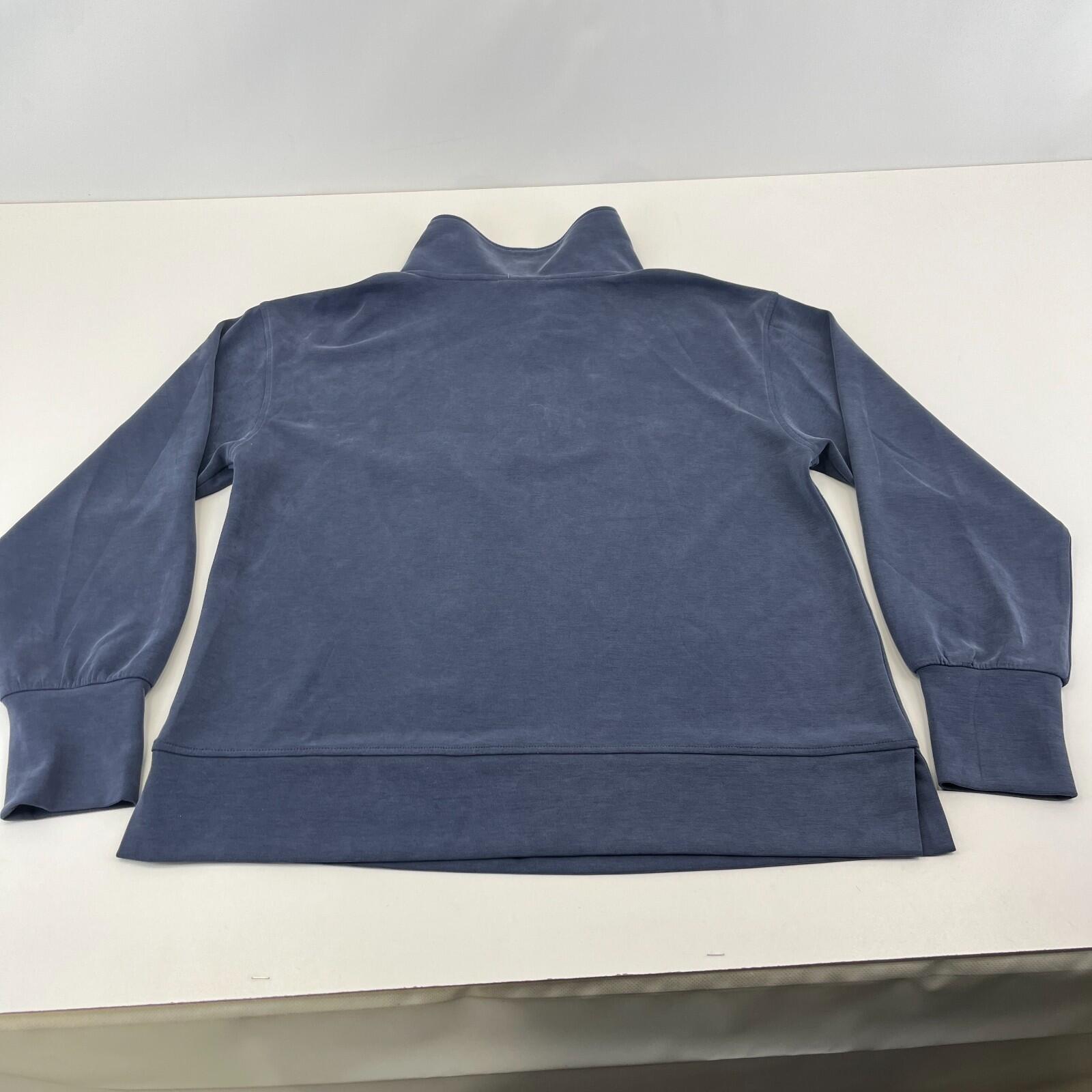 Sweaty Betty Sand Wash Half Zip Longline Sweatshirt Navy Blue size M/12