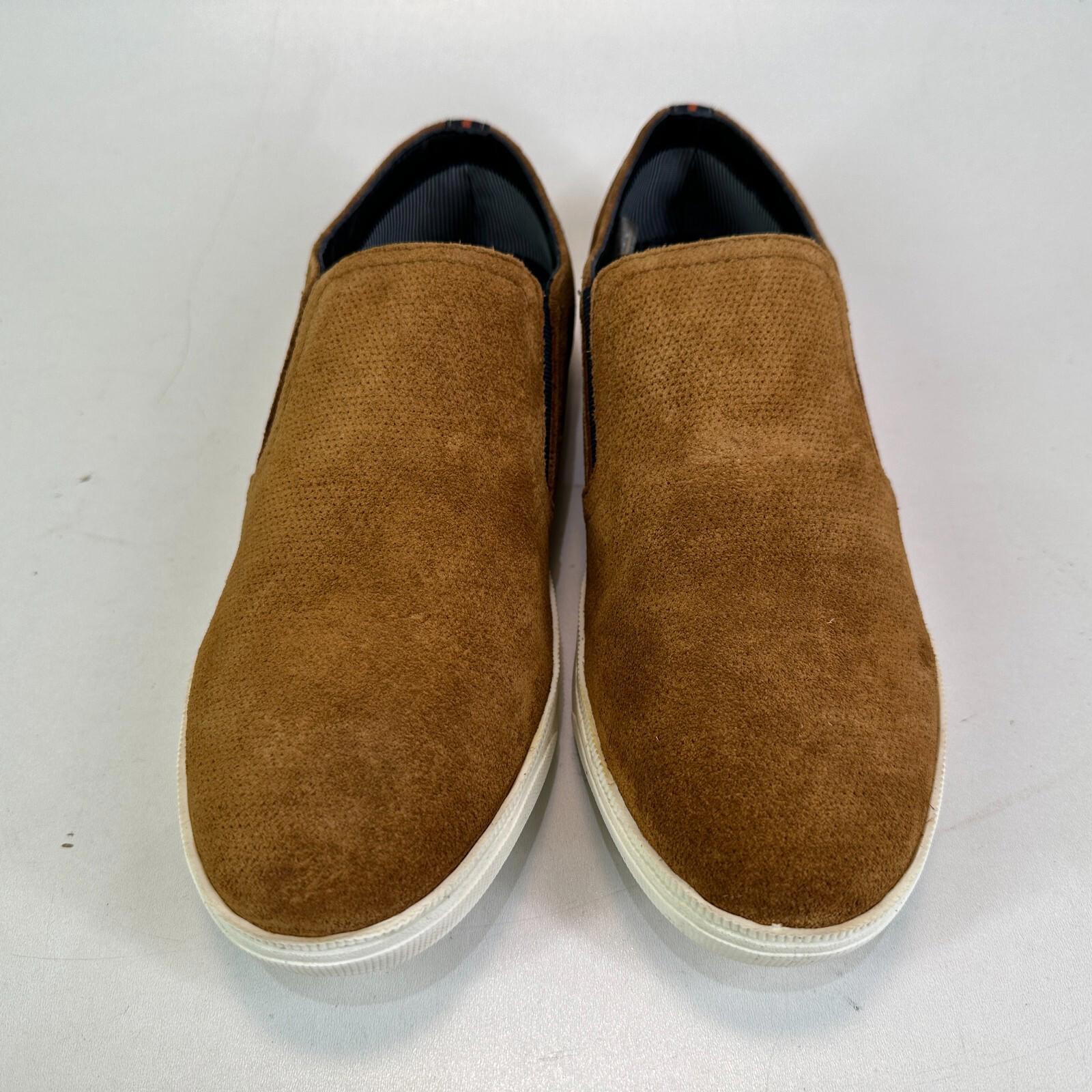 IKON Manor Tan Brown Suede Leather Slip On Shoes Deck Boat Smart Casual UK 12