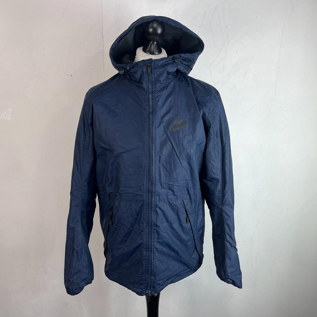 Nike Sportswear Jacket Men's size M Navy Blue Windrunner Windbreaker Hood Lined