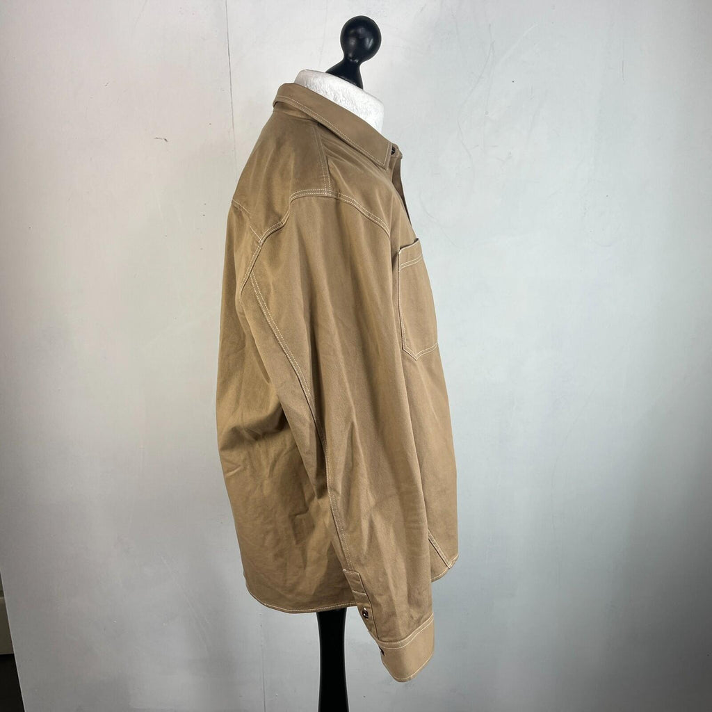 Ted Baker Chino Chore Jacket Shacket Men's Ted size 5 (XL) Beige Button Up