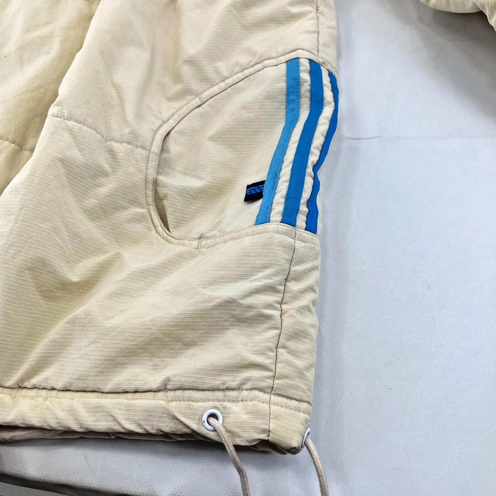 Vintage 90s Adidas Quilted Jacket Coat Y2K Rare Classic Light Yellow size L