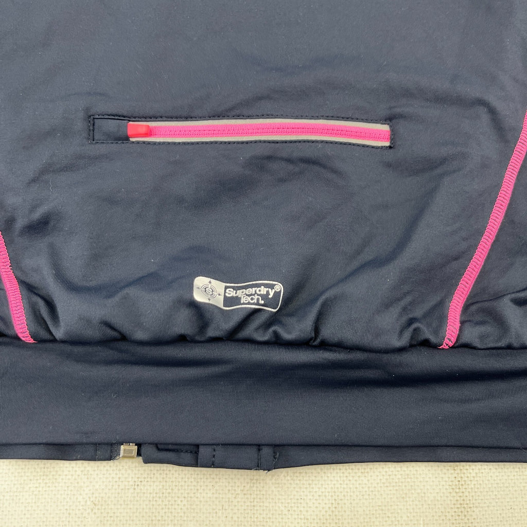 Superdry Tech Softshell Fleece Lined Jacket Black & Pink size M