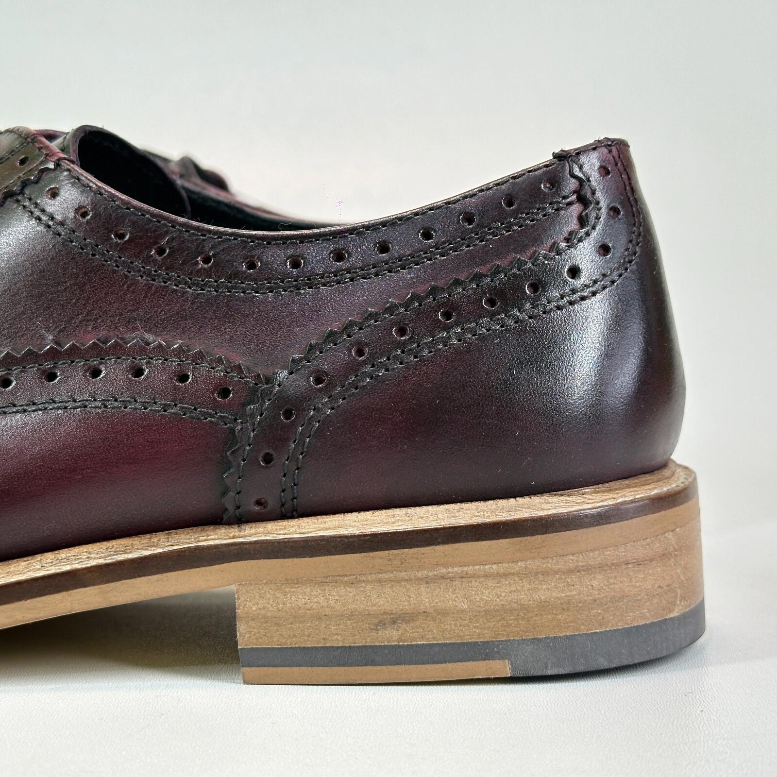 Ikon Buster Brogues Shoes Deep Oxblood Red Smart Casual Lace Up size 6 - NEW