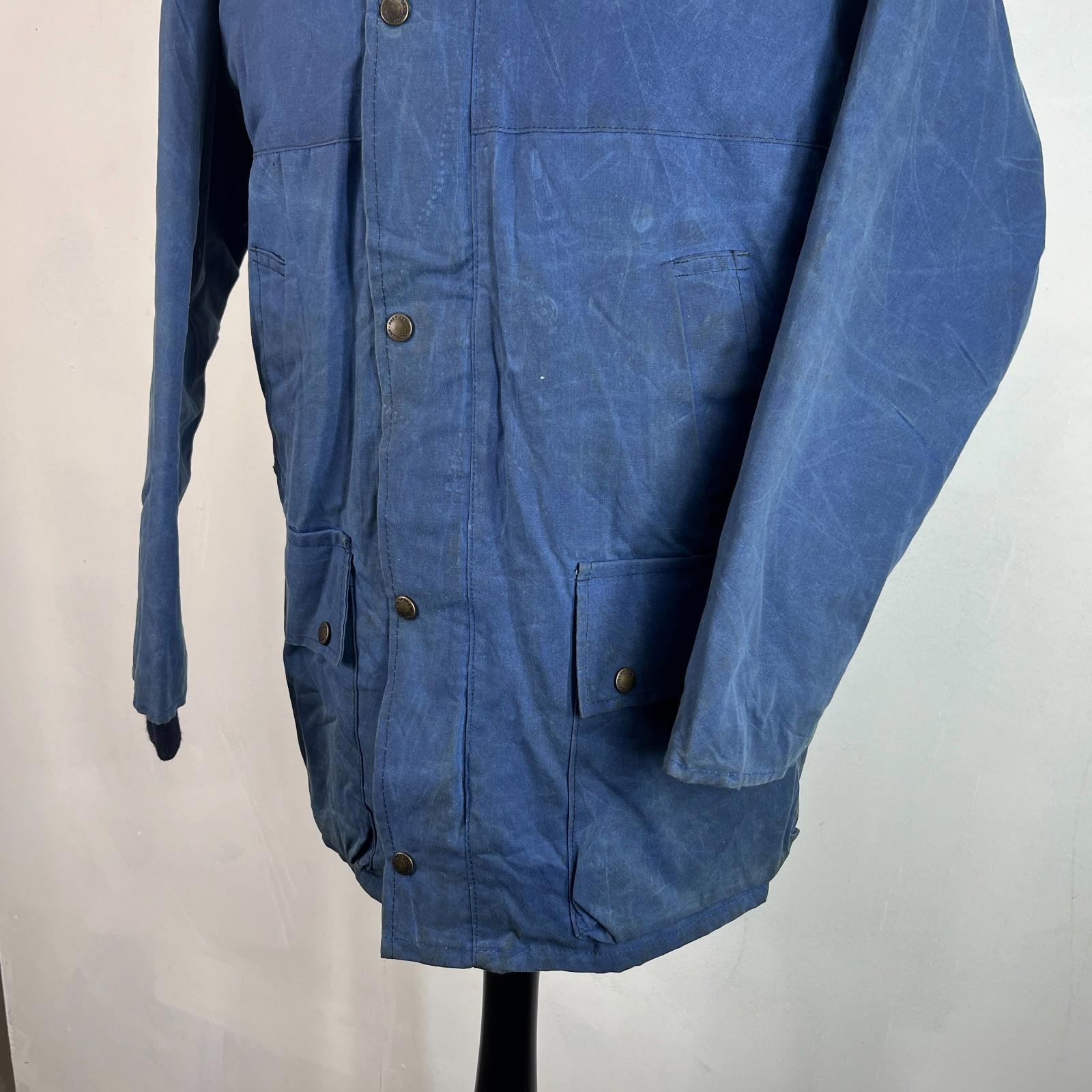 Portman Wax Jacket in Blue  Corduroy Collar size Small